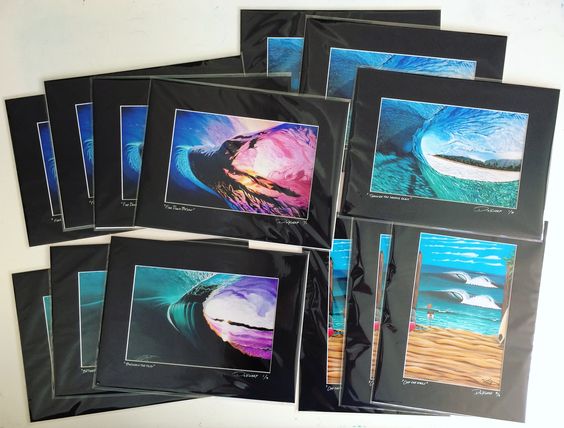 show kits by Luke used to sell art work with matting and bags