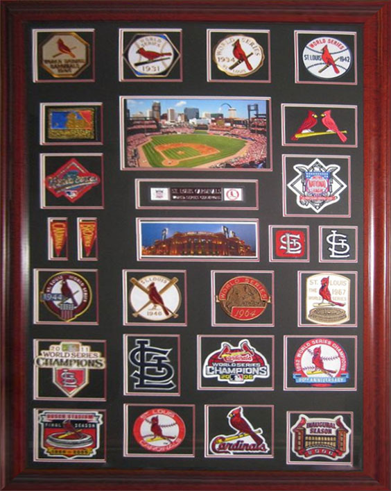 baseball memorabilia in matboard and frame